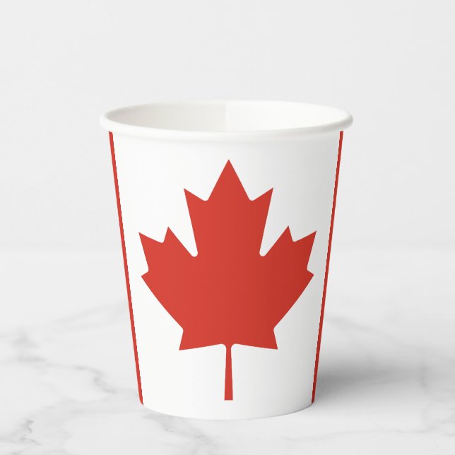 Patriotic Canadian Flag Paper Cups (Left)