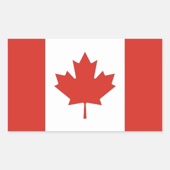 Patriotic Canadian Flag Rectangular Sticker (Front)