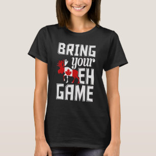 Patriotic Canadian Moose Eh Game Maple Leaf Canada T-Shirt
