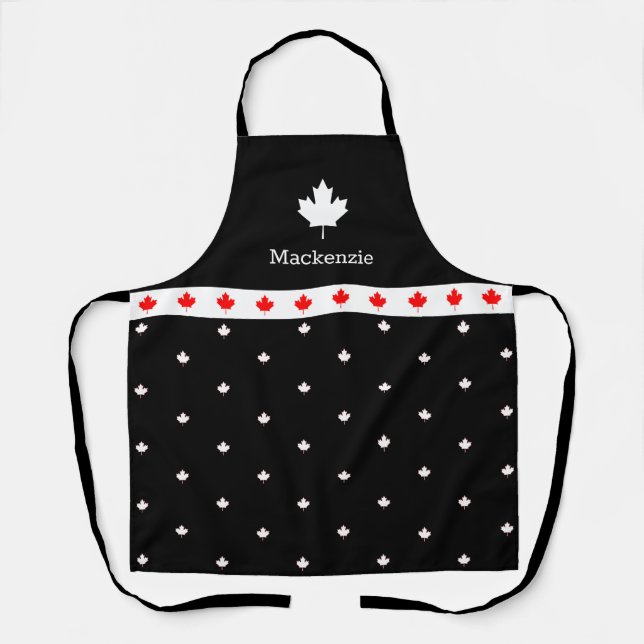 Patriotic Canadian Red and White Maple Leaf | BLAC Apron (Front)