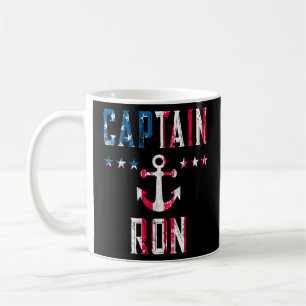Patriotic Captain Ron Us Flag 4Th Of July Boating  Coffee Mug