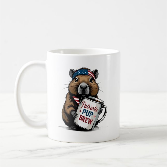 Patriotic Capybara Coffee Mug (Left)