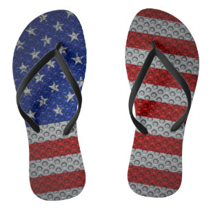 Patriotic Carbon Fiber Metal Steel American Flag Thongs