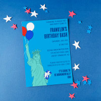 Patriotic Cartoon Statue of Liberty Birthday Party