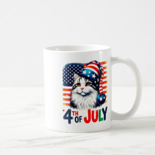 Patriotic Cat 4th Of July American Flag Funny Usa Coffee Mug