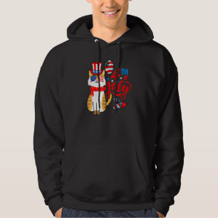 Patriotic Cat 4th Of July Cute Meowica American Fl Hoodie