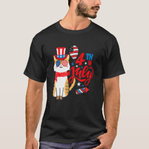 Patriotic Cat 4th Of July Cute Meowica American Fl T-Shirt