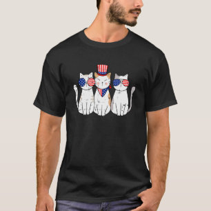 Patriotic Cat 4th Of July Funny Kitten Cat Lover P T-Shirt