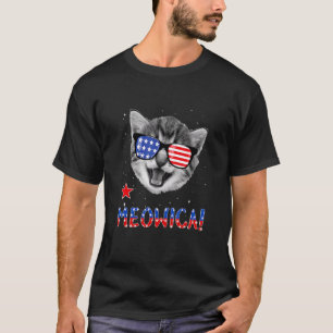 Patriotic Cat 4th Of July Meowica American Flag T T-Shirt