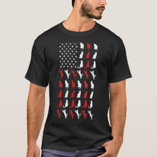 Patriotic Cat 4th Of July Vintage American Flag Pe T-Shirt