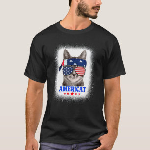 Patriotic Cat Americat 4th Of July T-Shirt