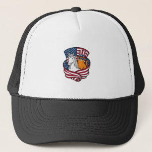 Patriotic Cat and Unicorn Vintage Vector Design_1 Trucker Hat
