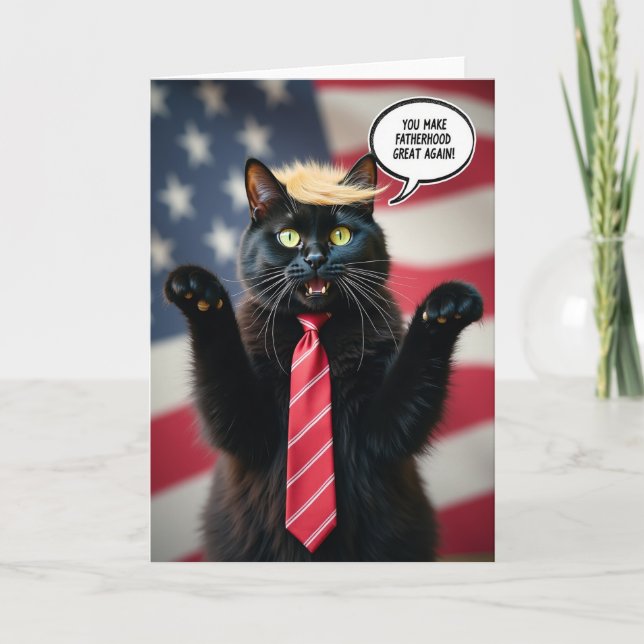Patriotic Cat Fathers Day Card (Front)