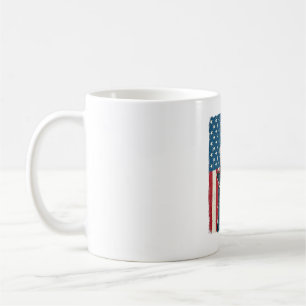 Patriotic Cat Flag Vintage Engraving Shirt Design_ Coffee Mug