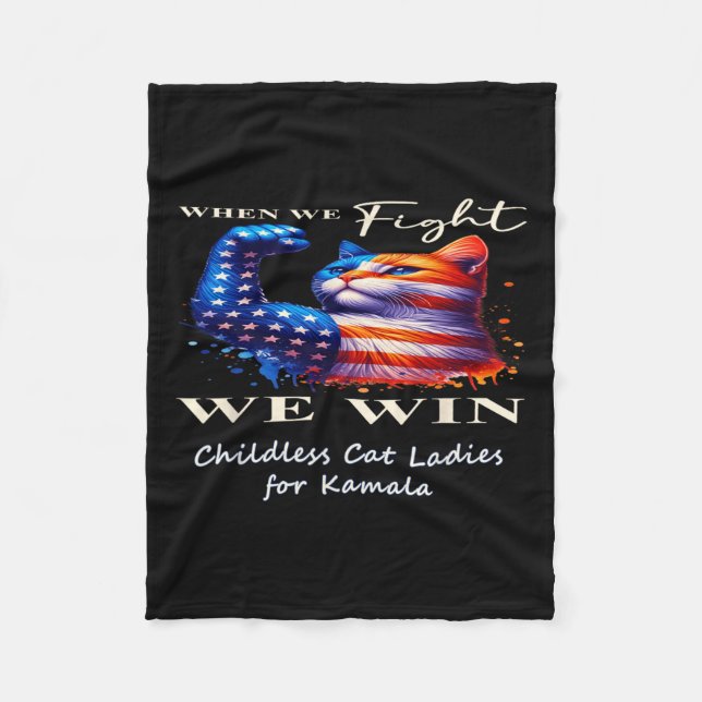 Patriotic Cat  Fleece Blanket (Front)