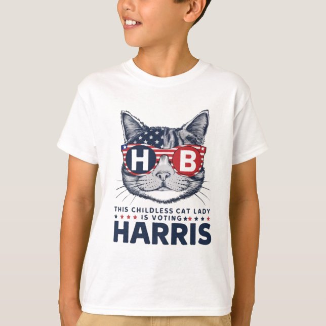 Patriotic Cat Lady for Harris T-Shirt (Front)