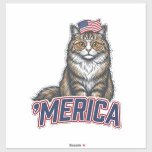 Patriotic Cat Merica Vintage Engraving Shirt Desig