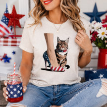Patriotic Cat Mum Shirt | Cute 4th of July Tee
