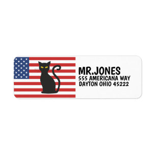 PATRIOTIC CAT Return Address Label