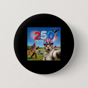 Patriotic Cat Selfie Bigfoot 250th Anniversary 177 6 Cm Round Badge