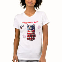 Patriotic Cat T Shirt, American Flag TShirt, US