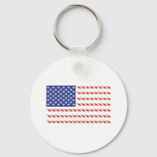 Patriotic Cat/USA Key Ring