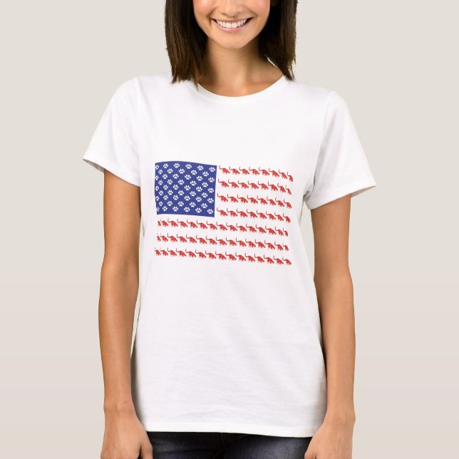 Patriotic Cat/USA T-Shirt (Front)