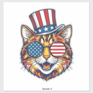 Patriotic Cat Vintage Engraving Shirt Design_1