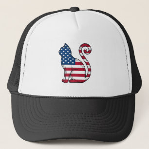 Patriotic Cat Vintage Engraving Vector Design_1 Trucker Hat