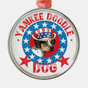 Patriotic Catahoula Metal Ornament