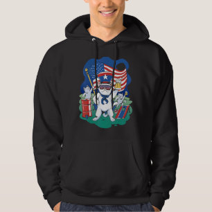 Patriotic Cats American Flags For July 4th Or Memo Hoodie