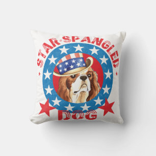 Patriotic Cavalier King Charles Spaniel Cushion