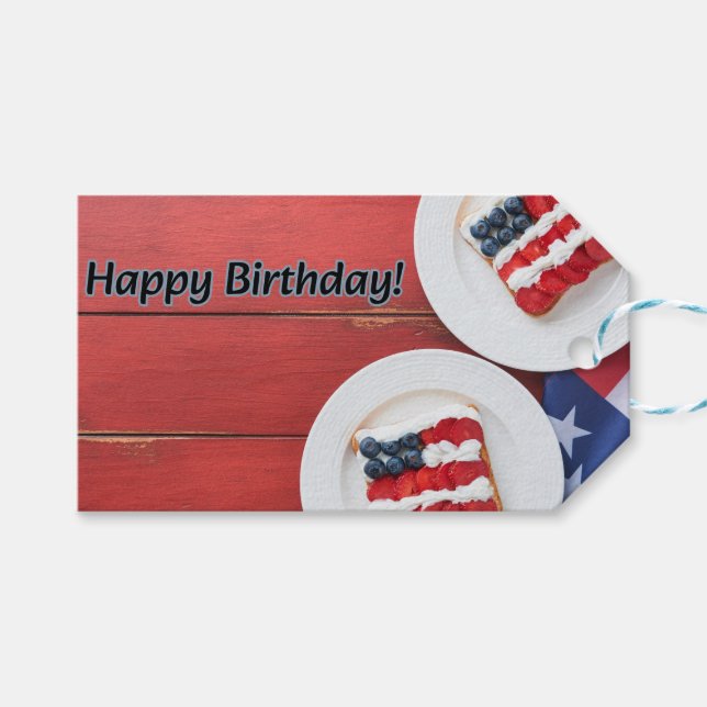 Patriotic Celebration Gift Tags (Front (Horizontal))