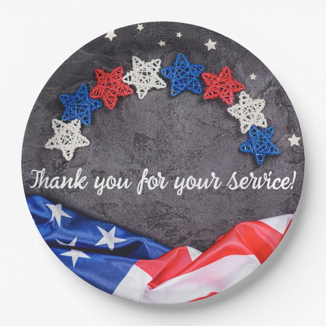 Patriotic Celebration Paper Plate (Front)