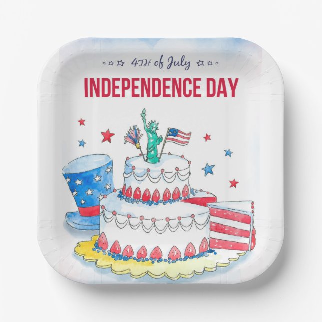 Patriotic Celebration Paper Plate (Front)