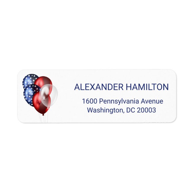 Patriotic Celebration Return Address Label (Front)