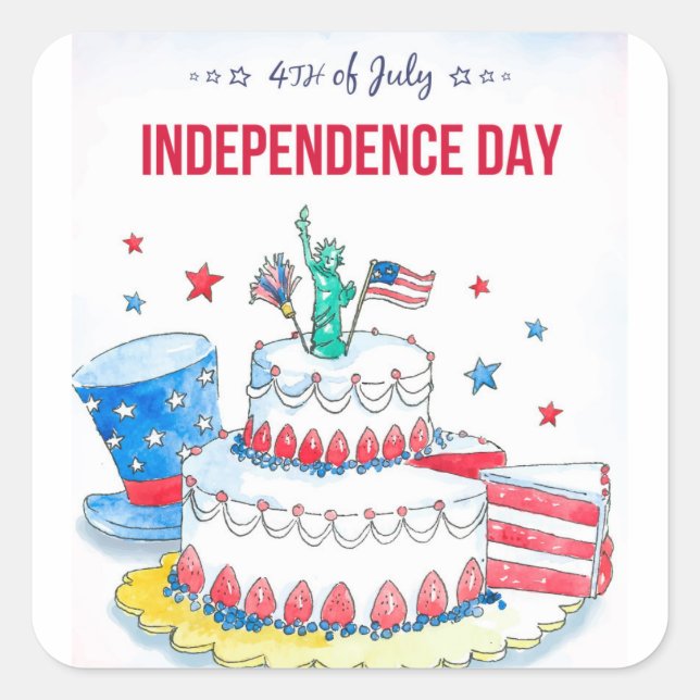 Patriotic Celebration Square Sticker (Front)
