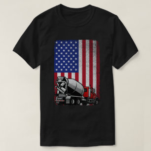 Patriotic Cement Truck Driver Concrete Mixer Ameri T-Shirt