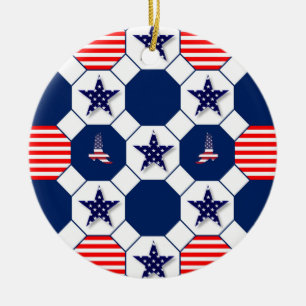 Patriotic Ceramic Ornament