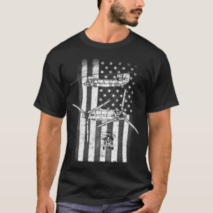 Patriotic CH-47 Chinook Helicopter American flag T-Shirt