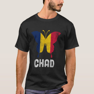Patriotic Chad Africa Cute Butterfly African Count T-Shirt