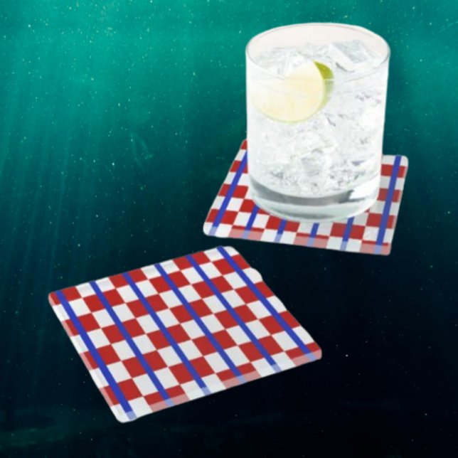 Patriotic Chequerboard Drink Coaster (Creator Uploaded)