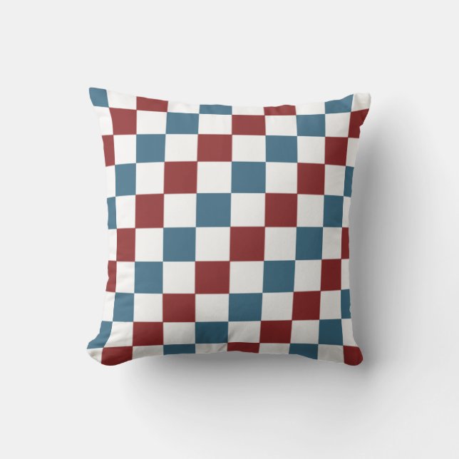 Patriotic Chequered Pattern Cushion (Front)