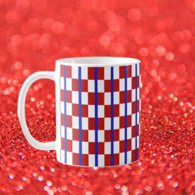 Patriotic Chequered Stripe Classic Mug (Creator Uploaded)