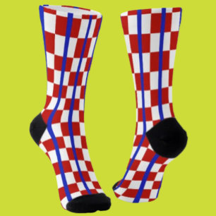 Patriotic Chequered Stripe Crew Socks