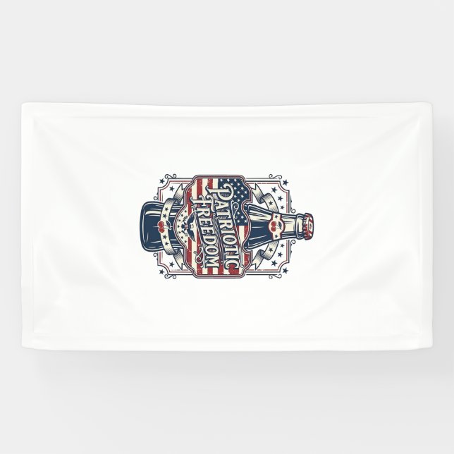 Patriotic Cherry Soda Retro Vector Graphic Tee_1 Banner (Horizontal)