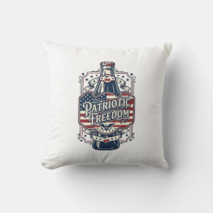 Patriotic Cherry Soda Retro Vector Graphic Tee_1 Cushion