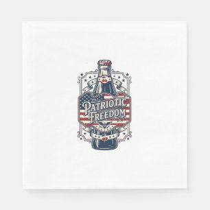 Patriotic Cherry Soda Retro Vector Graphic Tee_1 Napkin