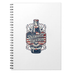 Patriotic Cherry Soda Retro Vector Graphic Tee_1 Notebook