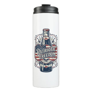 Patriotic Cherry Soda Retro Vector Graphic Tee_1 Thermal Tumbler